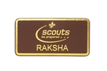 Raksha Leather pin badge