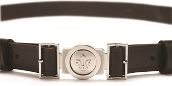Slimline leather belt with buckle